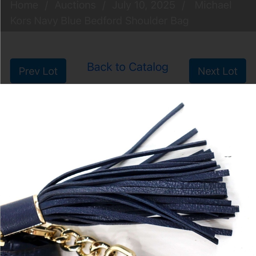 Michael Kors Blue Leather Shoulder Bag with Curved Design - Picture 6 of 9